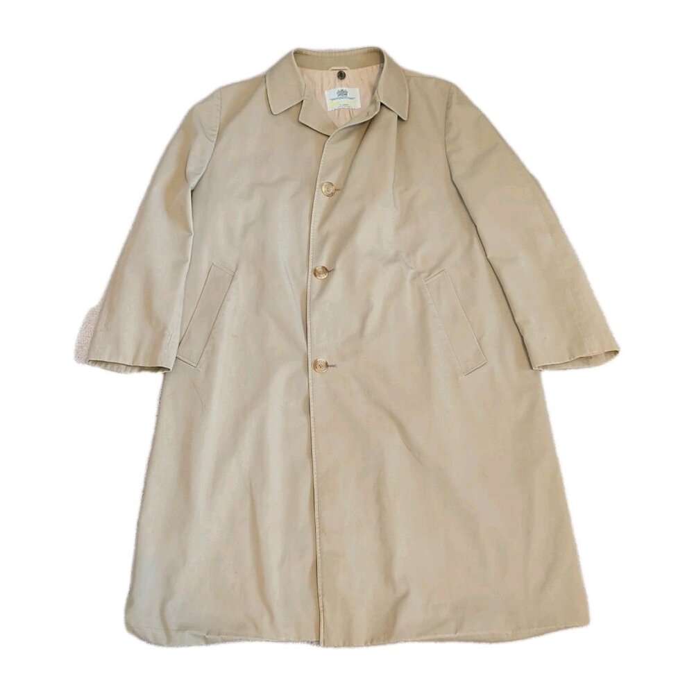 Vintage Aquascutum Trench Coat Overcoat Mens Aqua 5 XXL Blokecore Nova Check